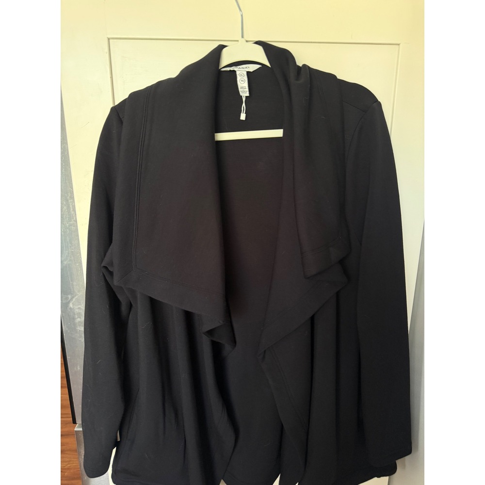 Spanx Air Essentials Drape Snap Front Cardigan Modal Very Black Wmn XLarge
